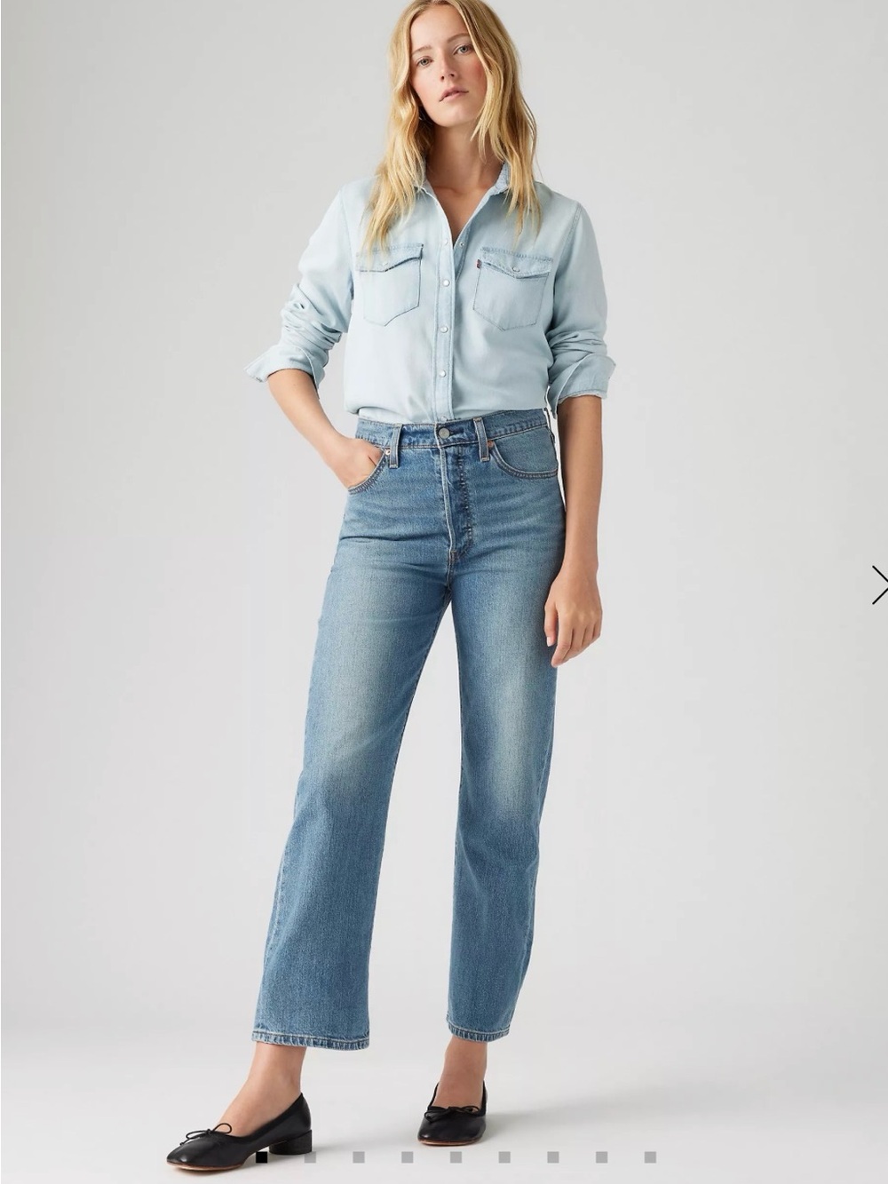 Levi’s Ribcage Straight Ankle Jeans in Light Blue